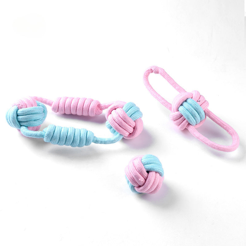 Macaron cotton rope toy grinding teeth