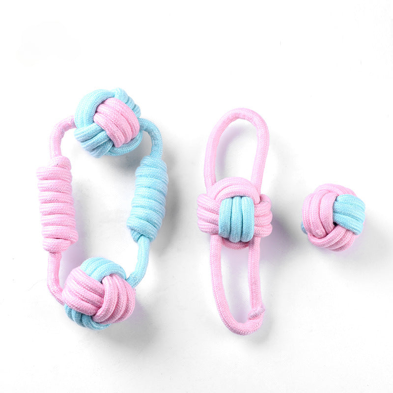 Macaron cotton rope toy grinding teeth