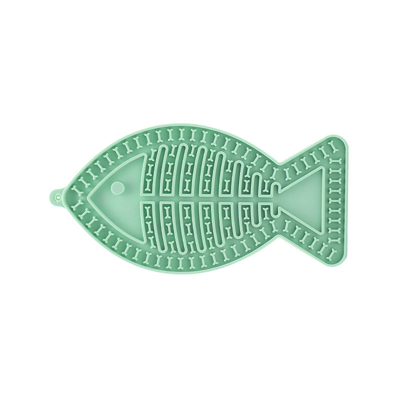 Fish-shaped silicone pet wet food licking special mat