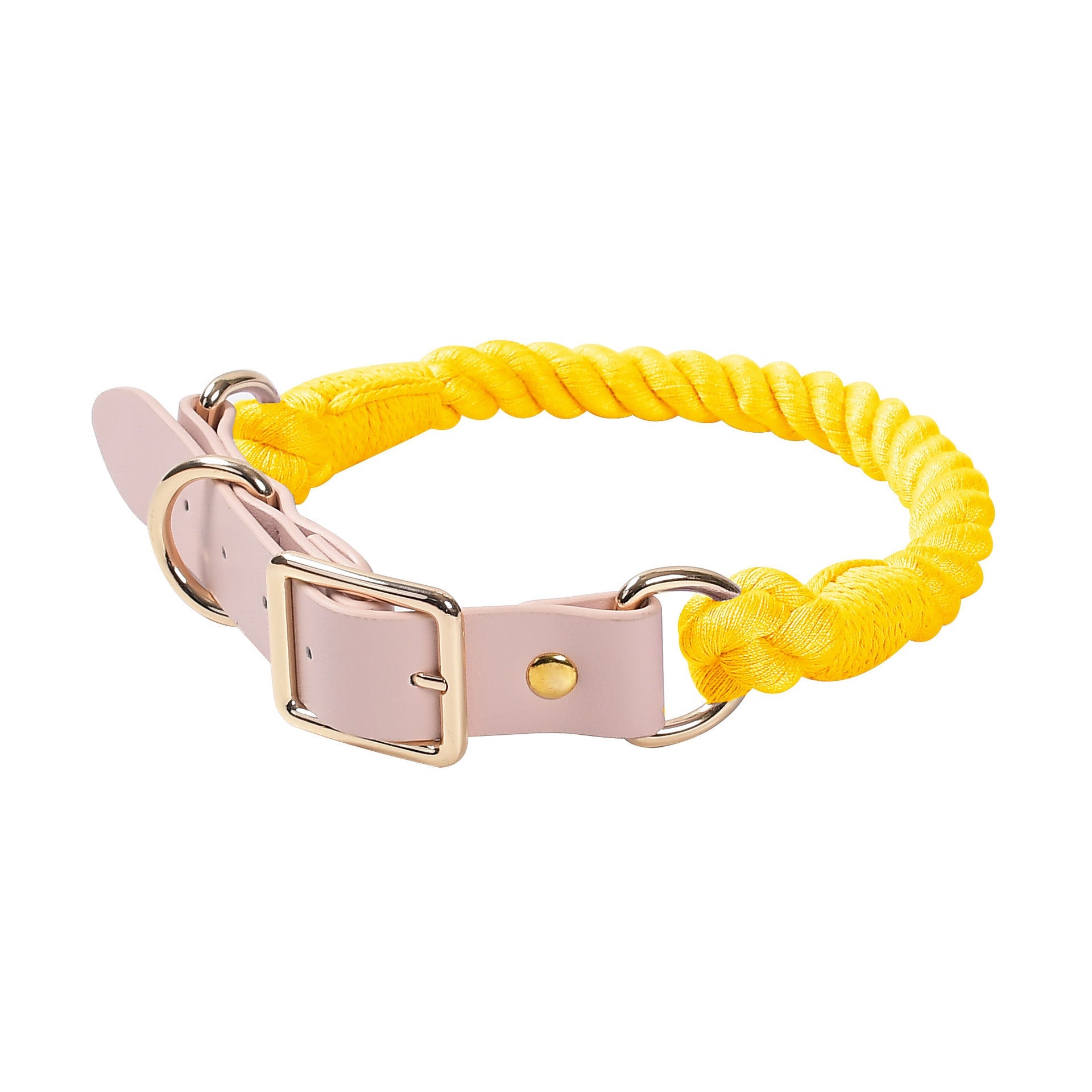 Woven colored cotton rope collar